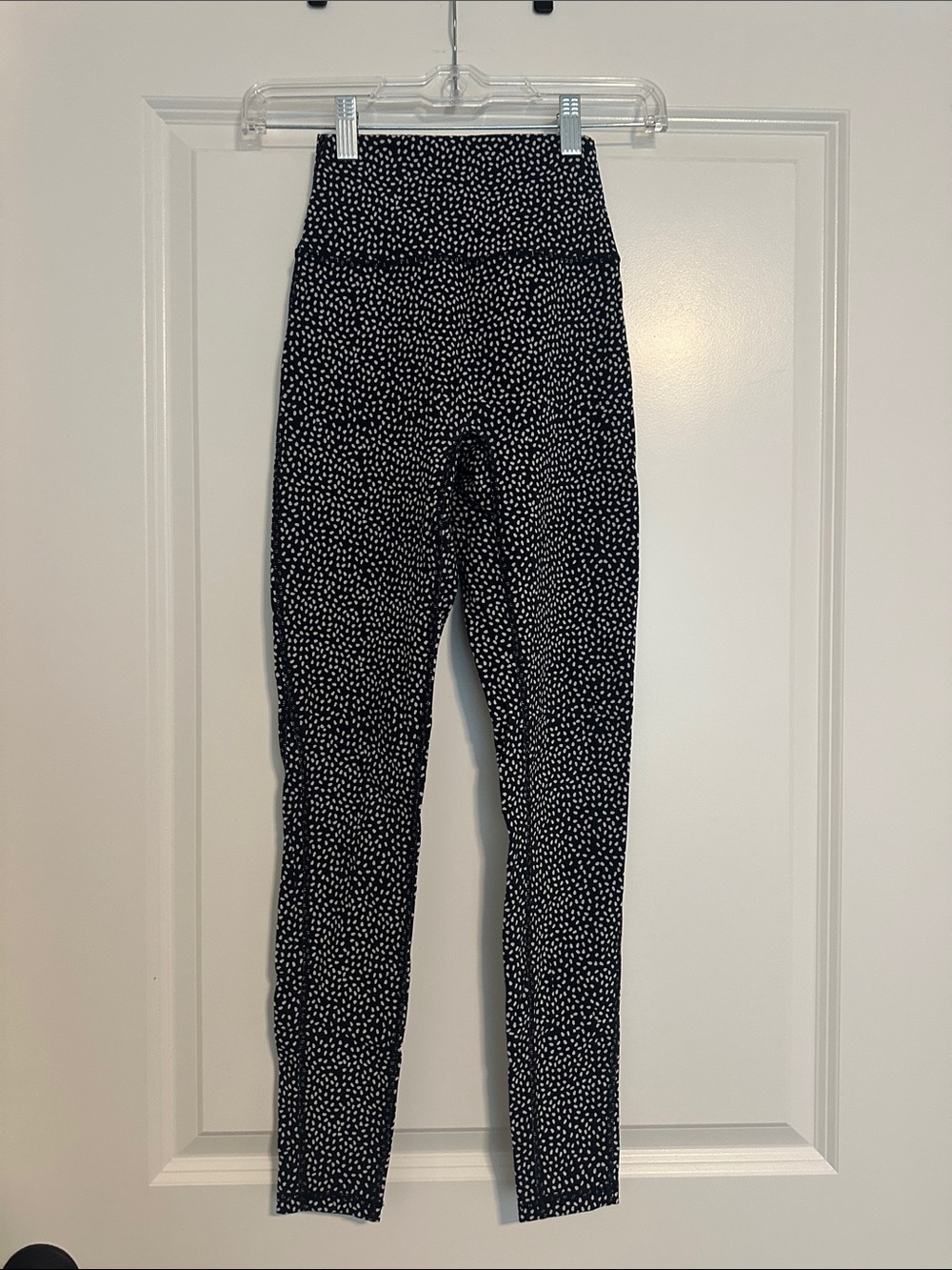 BuffBunny Black Leggings with White Dot Print
